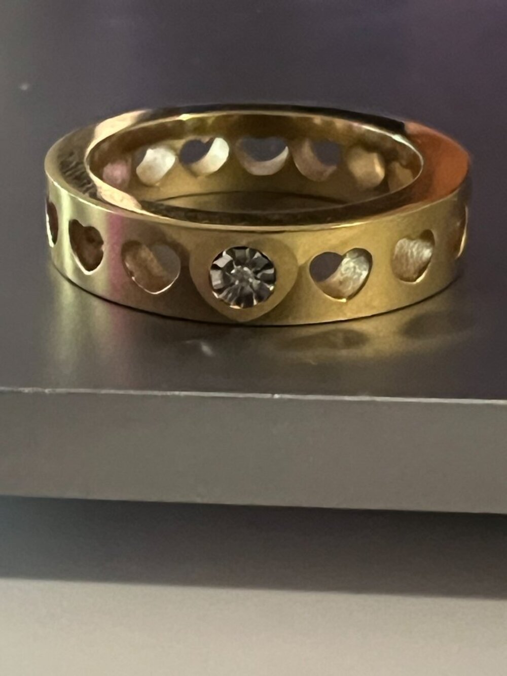 Morellato anello SS gold plated band with a tiny diamond - Picture 8 of 8